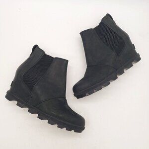 Sorel Joan of Arctic Wedge II Chelsea Boot Black Wedges Sorels Booties Womens 9